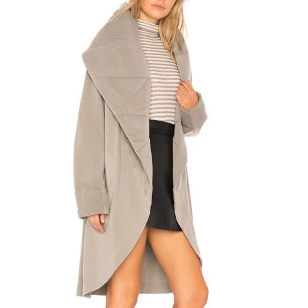Young Fabulous & Broke | Sandrine Long Quilted Oversized Collar Fabric Coat - Picture 9 of 9